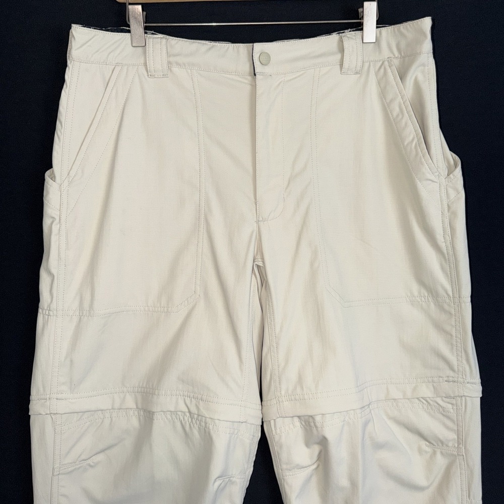 LL Bean Pants Mens Large Khaki Convertible Cargo Nylon Zip Hiking Gorpcore 0DUF2